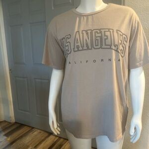 SHEIN Tan Los Angeles Tee